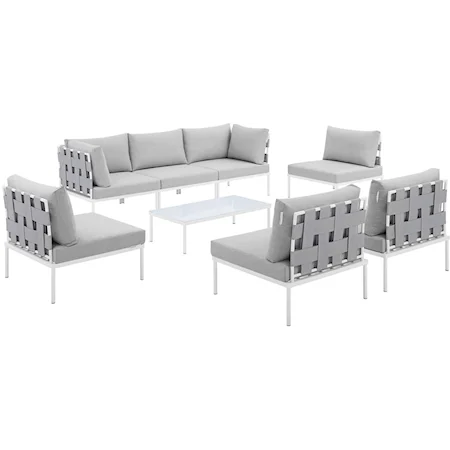 Outdoor 8-Piece Aluminum Sectional Sofa Set