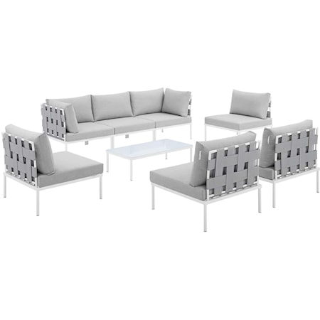 Outdoor 8-Piece Aluminum Sectional Sofa Set