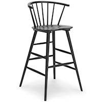 Solid Wood Spindle Back Bar Height Stool