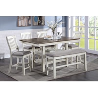 Transitional Counter Height Table Set with Bench