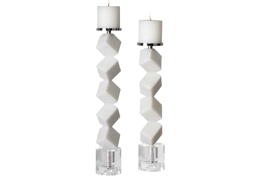 Casen Casen Marble Cube Candleholders, S/2 by Uttermost at Janeen's Furniture Gallery