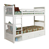 Mission Twin over Twin Bunk Bed with Storage