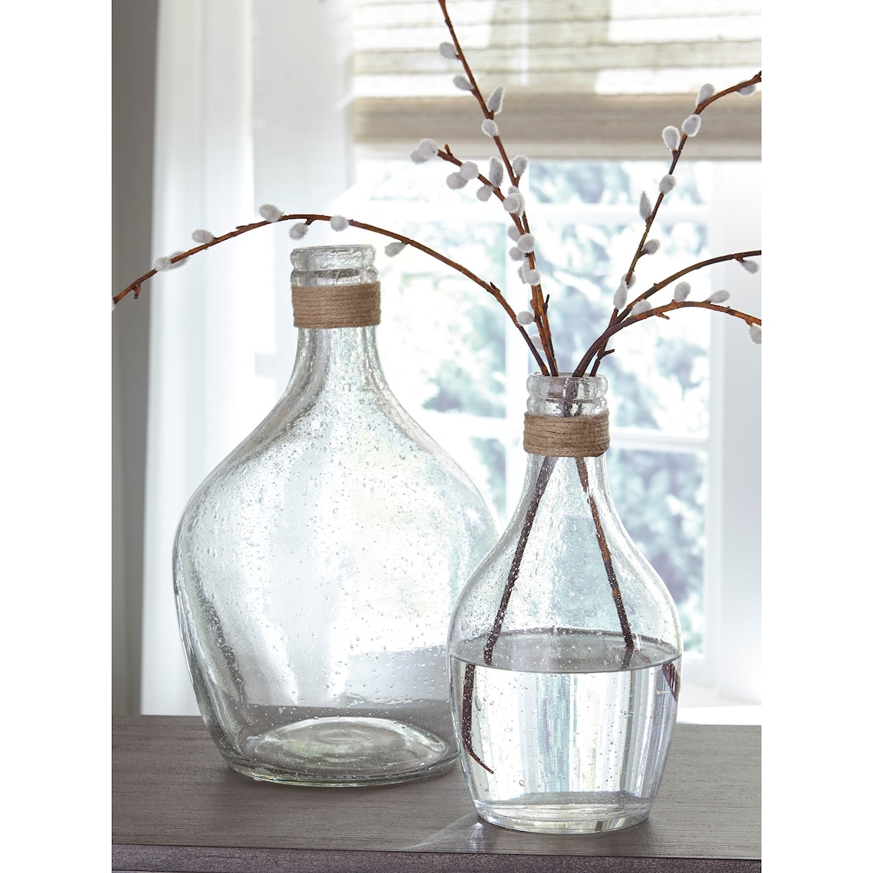 Ashley Furniture Signature Design Accents Marcin Clear Glass Vase Set