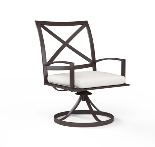 Contemporary Outdoor Swivel Dining Chair with Weather Resistant Cushion