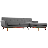 Right-Facing Upholstered Fabric Sectional Sofa