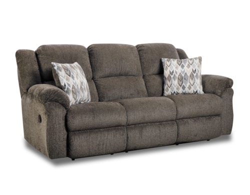 Casual Reclining Sofa with Pillow Arms