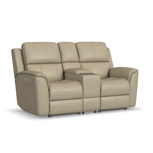 Power Reclining Loveseat with Power Headrest, Power Lumbar Support and Console