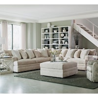 Contemporary L-Shape Sectional with Track Arms