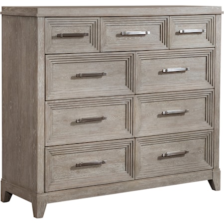 Contemporary 9-Drawer Bureau Dresser  with Bottom Case Dust Proofing