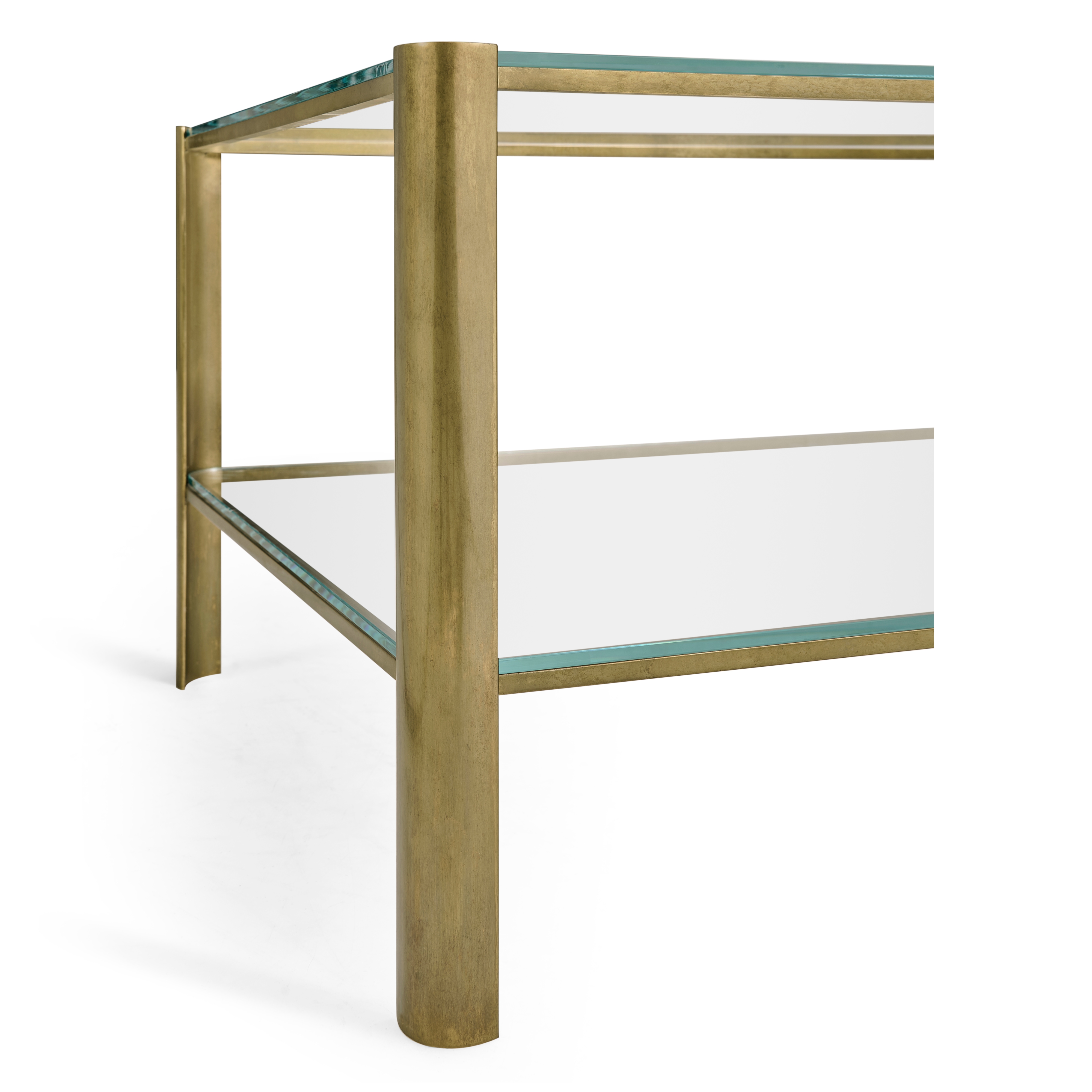 Jonathan Charles JC Modern Cosmo Antique Brass Cocktail Table