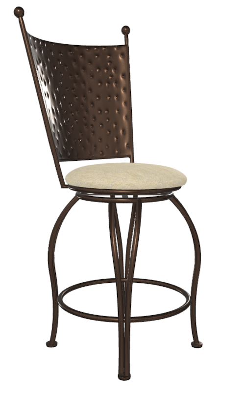Woodland Tilt Swivel With Back, No Arms Barstool With No Welt