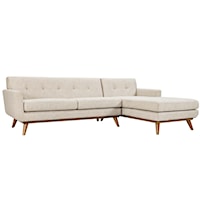 Right-Facing Upholstered Fabric Sectional Sofa