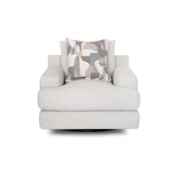 Casual Swivel Chair with Throw Pillow