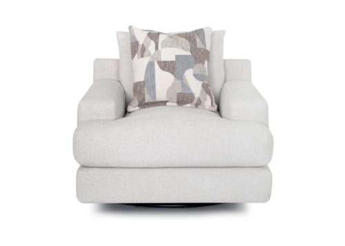 Casual Swivel Chair with Throw Pillow