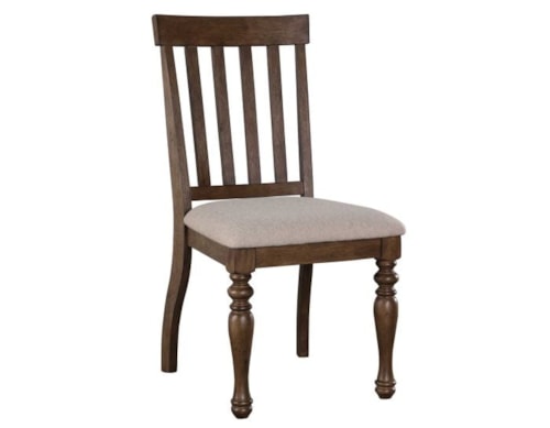 Farmhouse Slat Back Upholstered Dining Side Chair