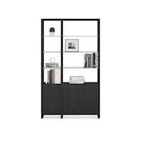 Contemporary 2-Shelf System with Glass Shelves