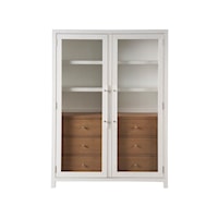 Coastal 2-Door Display Cabinet with Drawers