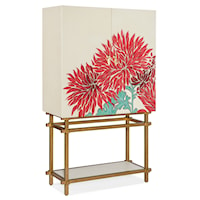 Global Bar Cabinet with Hand Painted Doors