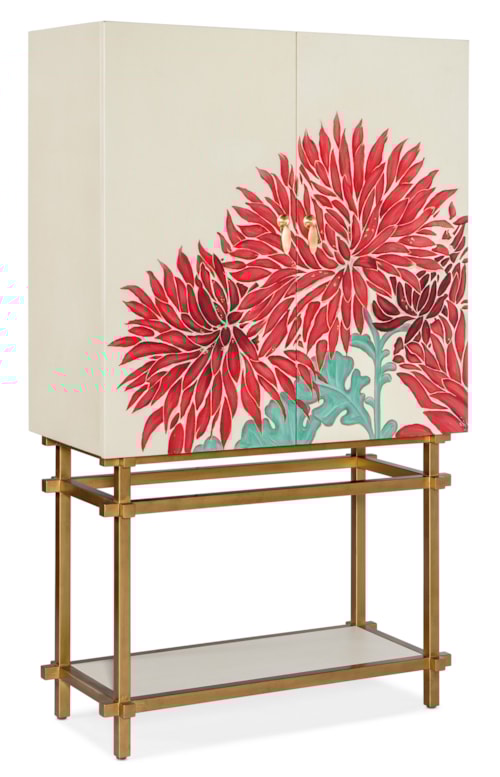 Global Bar Cabinet with Hand Painted Doors