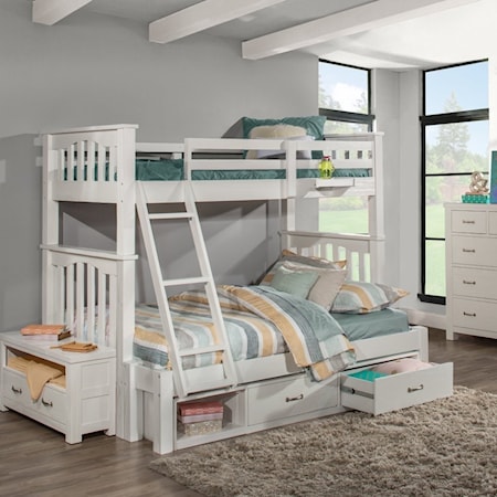 Twin Over Full Bunk Bed with Storage