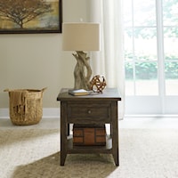 Traditional Rectangular End Table with Single Drawer