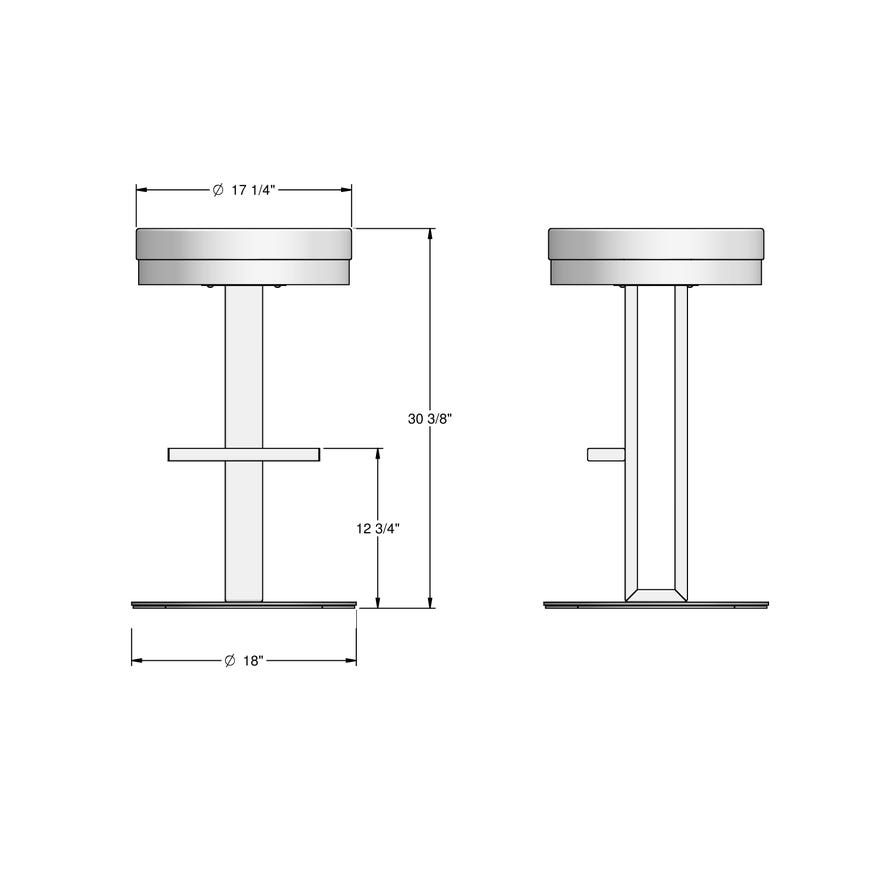 Amisco Glint Upholstered Bar Height Swivel Stool