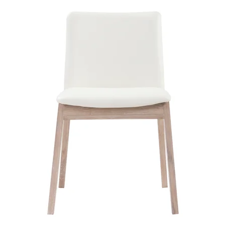 Deco Oak Dining Chair White Pvc-M2