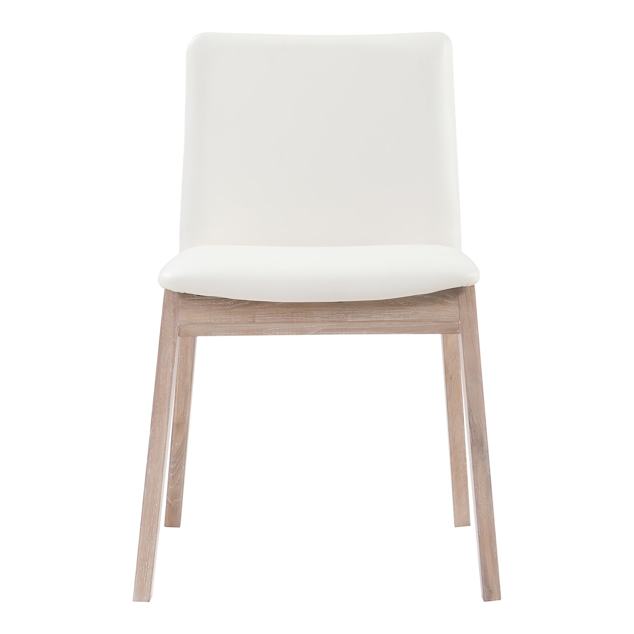 Moe's Home Collection Deco Deco Oak Dining Chair White Pvc-M2