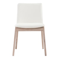 Deco Oak Dining Chair White Pvc-M2