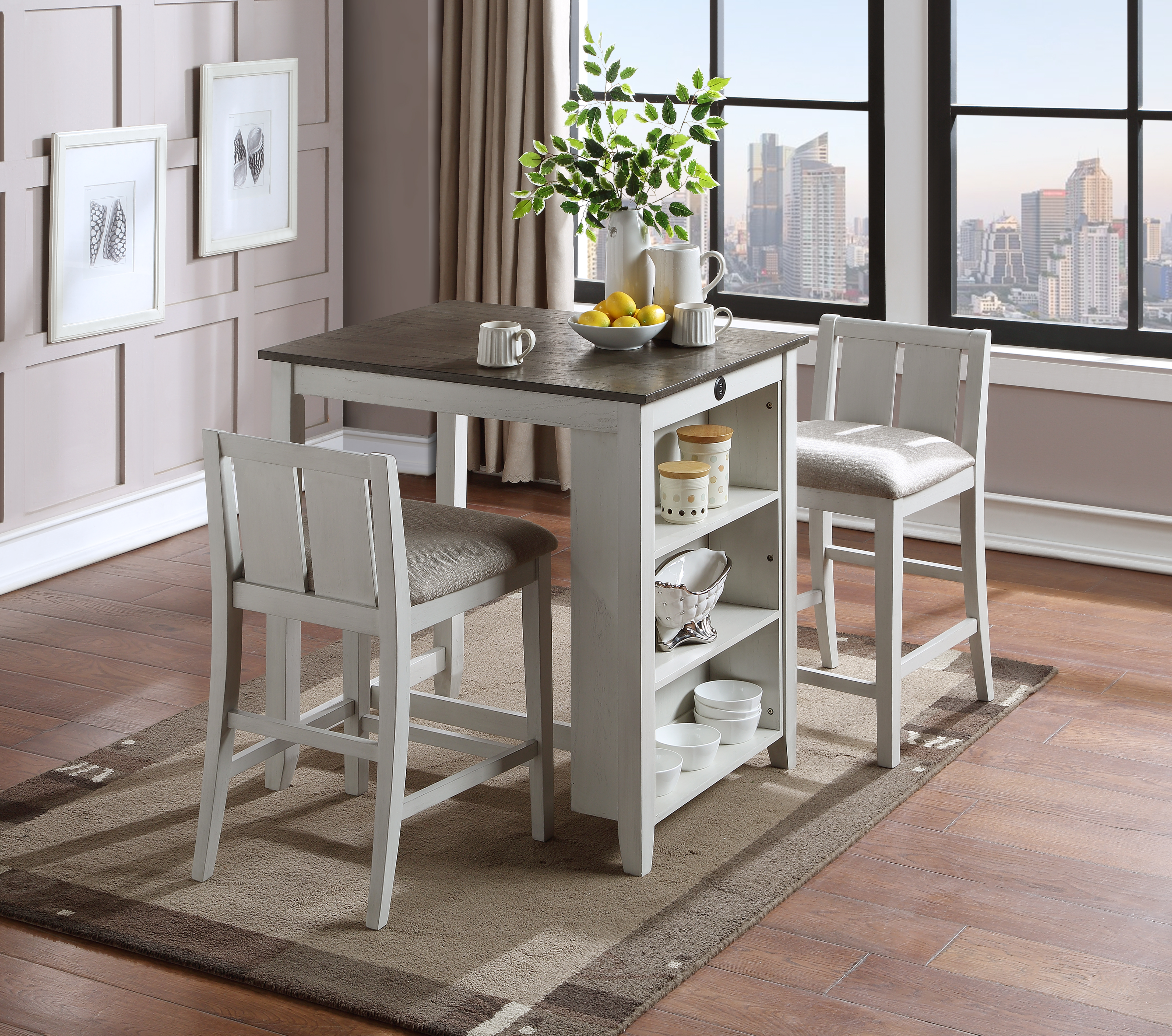 3 piece bar height best sale dining set