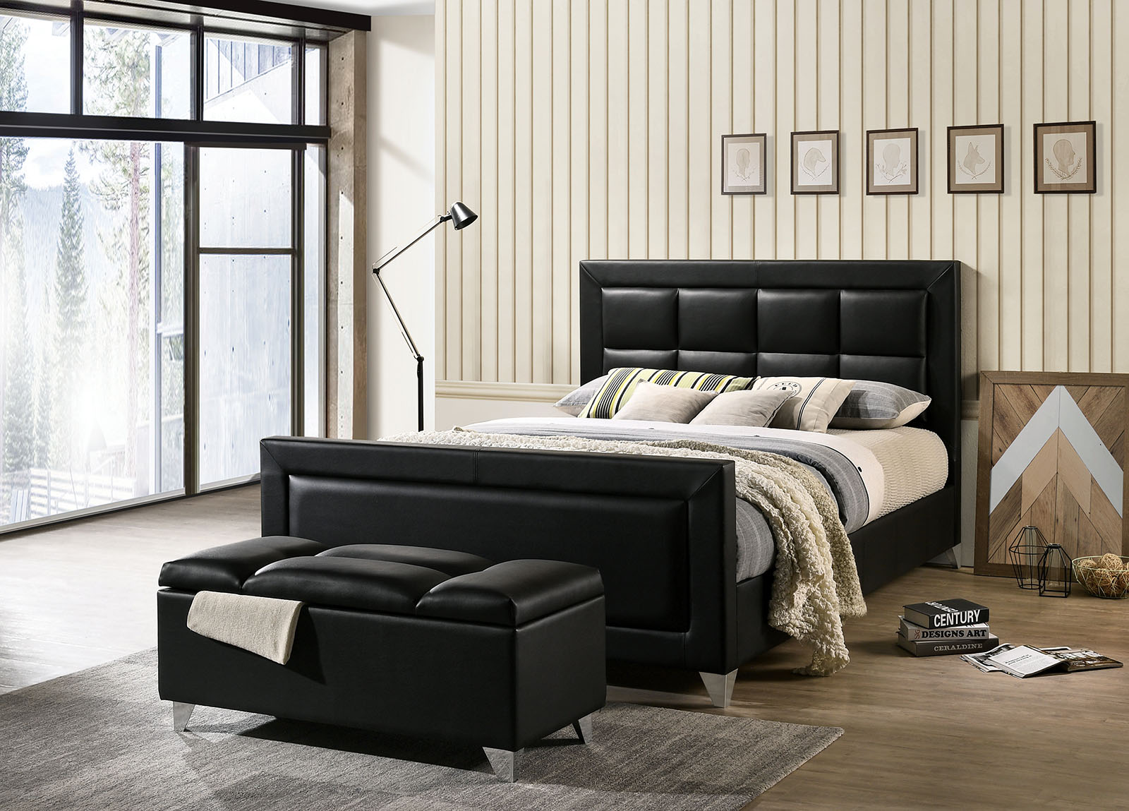 Eastern King Upholstered Panel Bed