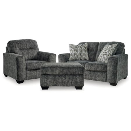 Loveseat, Oversized Chair And Ottoman