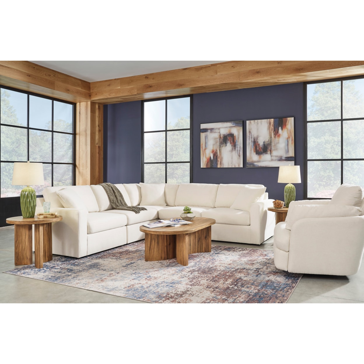 Modmax Sectional Area Rug Signature Design by Ashley Modmax 92103S6 5-Piece Sectional | Royal ...