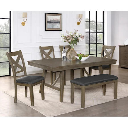 Transitional Dining Table with Trestle Base