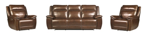 Casual Zero Gravity Power Reclining Sofa and Dual Recliners Set with Power Headrests