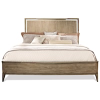 Glam King Panel Bed with Metal Accents