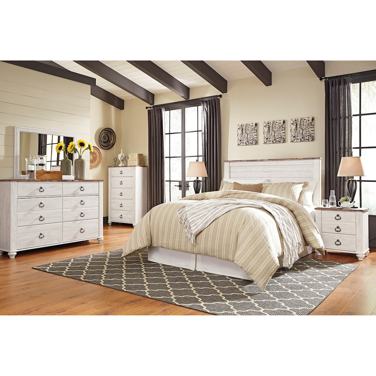 Ashley Signature Design Willowton Queen/Full Bedroom Group