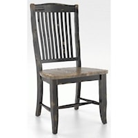 Farmhouse Customizable Side Chair with Slat Back