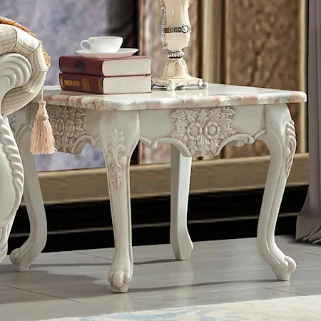 Traditional Ornate End Table