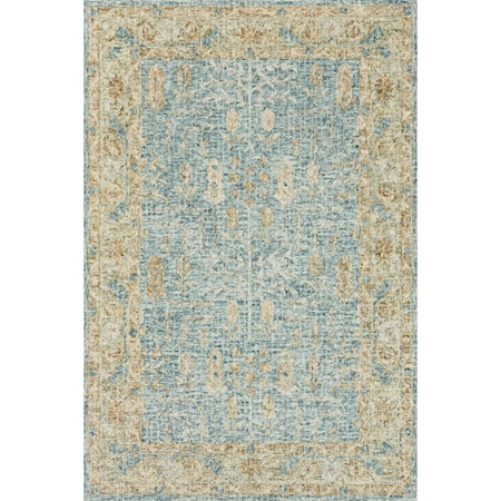 7&apos;9&quot; x 9&apos;9&quot; Blue / Gold Rug