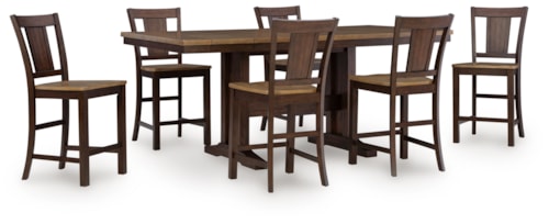 Counter Height Extension Dining Table And 6 Barstools