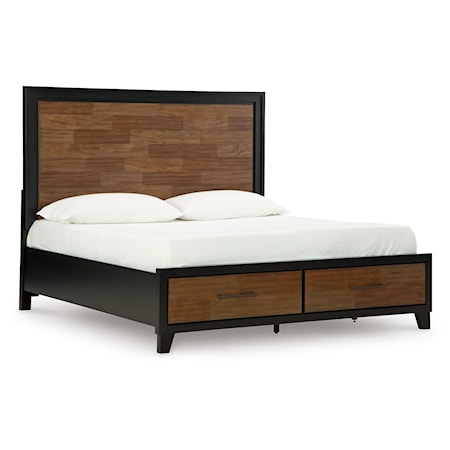 King Panel Storage Bed