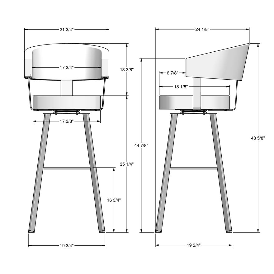 Amisco Grissom Upholstered Spectator Height Swivel Stool