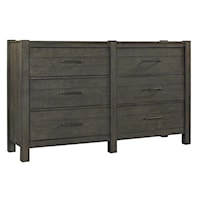 Rustic 6-Drawer Dresser with Cedar-Lined Bottom Drawers