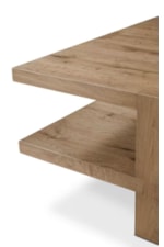 Theodore Alexander Woodlands Modern Rustic 40" Square Coffee Table with Shelf Space