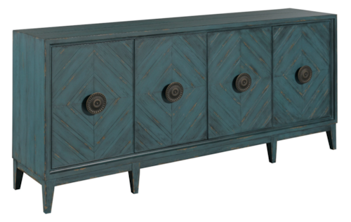 Transitional Lapis Four-Door Console