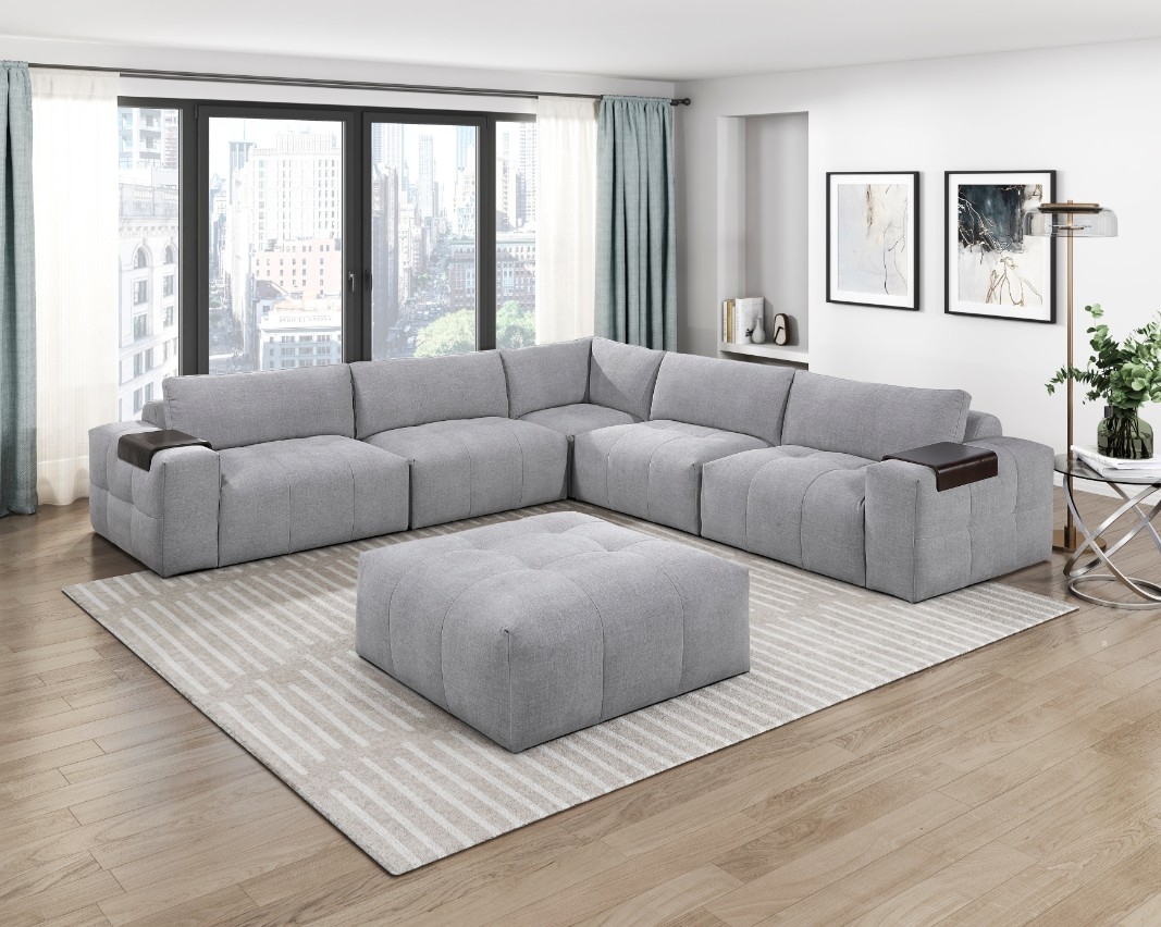 Homelegance Tidal 46" Sq. Accent Ottoman w/Caster Base