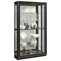 Traditional Sliding Front Curio with Adjustable Shelves