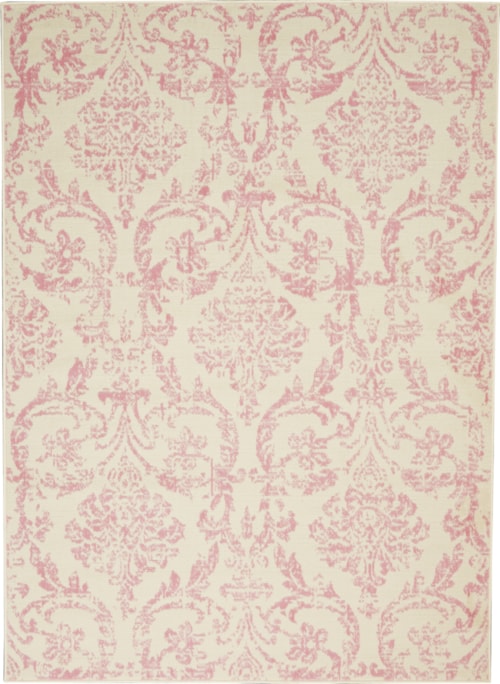 6' x 9' Ivory/Pink Rectangle Rug