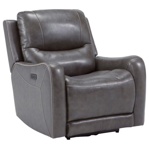 Contemporary Zero Wall Recliner w/ Power Headrest and Massage & Heat Features